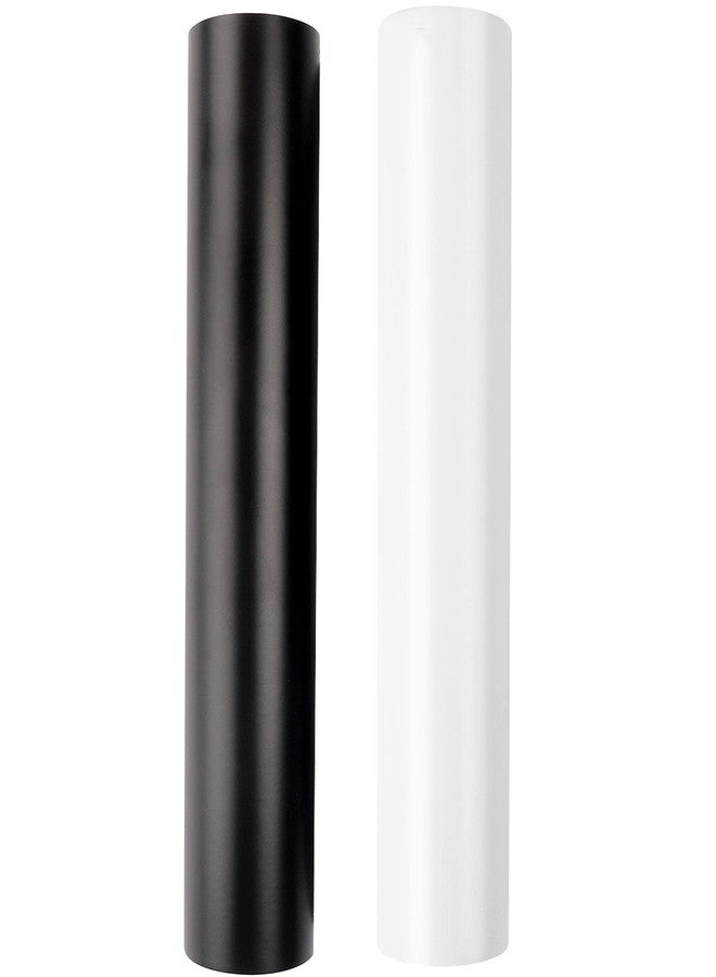 SGHUO Black and White Permanent Adhesive Vinyl, 2 Rolls of 12in by 20ft with Clear Transfer Paper (Matte) - Image 1